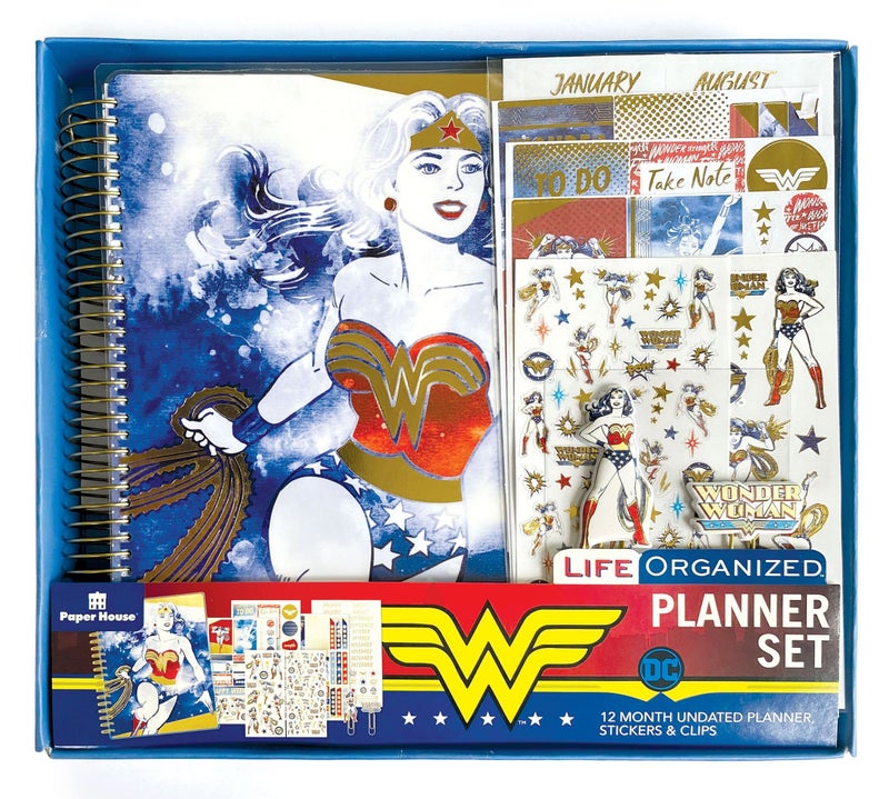 Paper House Productions DC Comics Wonder Woman 12 Month Undated Planner Set with Month and Event Flag Stickers and More! - Image 2